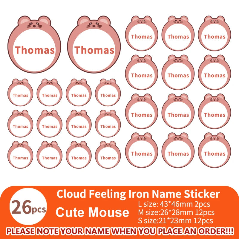 Multi Style Personalized Embroidery Name Sticker Clothes Label Decals Washable Iron On Tags Children Uniform Stickers Custom