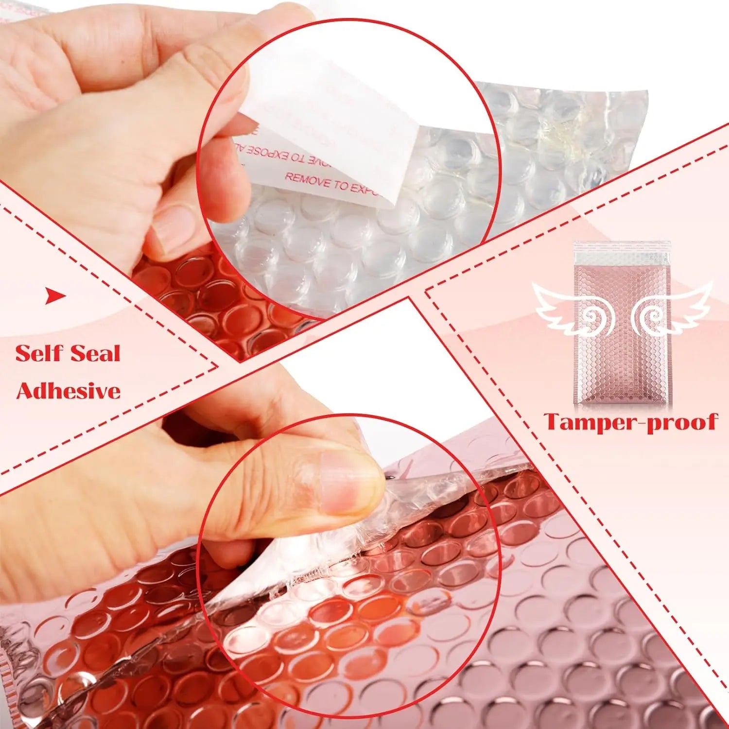 30Pcs/Pack Holographic Bubble Mailers Padded Envelopes Waterproof Shipping Bags,Self Sealing Thicken Envelopes for Mailing
