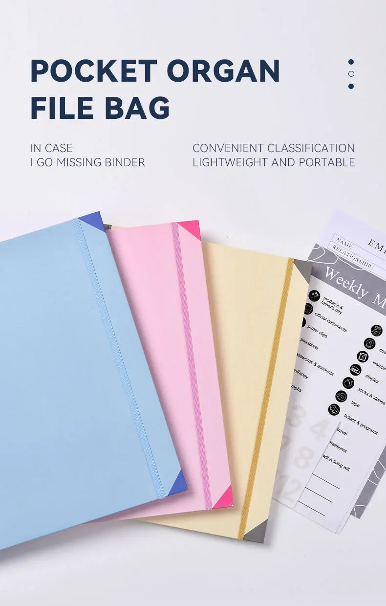 In Case I Go Missing Binder Folio Document Organizer Expanding File Folder Pockets Accordion Document Organizer Pocket Organ