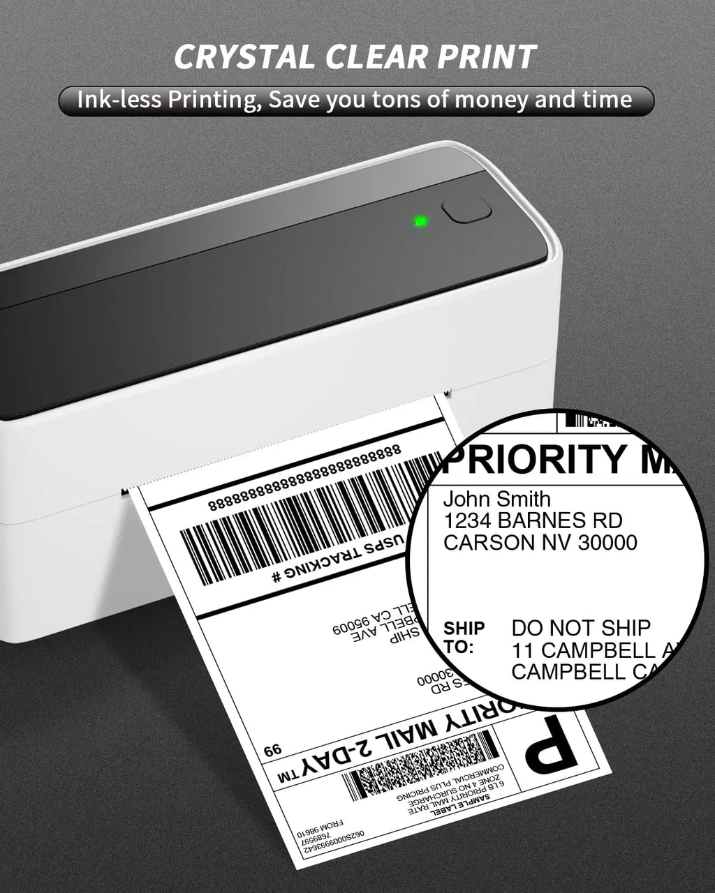 Phomemo 241 Bluetooth Shipping Printer Thermal Wireless Label Printer 108mm Compatible with iPhone Android Mac Window Wide Used