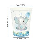 Cartoon Baby Elephant Disposable Tableware Set Paper Plate Cup Napkin Kids Boys Birthday Party Decoration Baby Shower Supplies