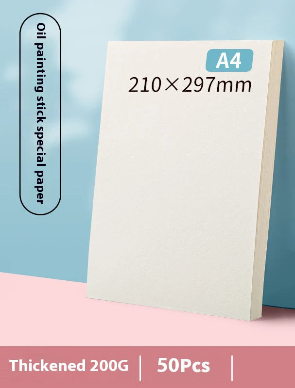 10/50 Sheets A4 Heavy Color Oil Painting Stick Special Paper Square 16k/32k Thickened 300g Soft Crayon Art Sketch Blank Paper