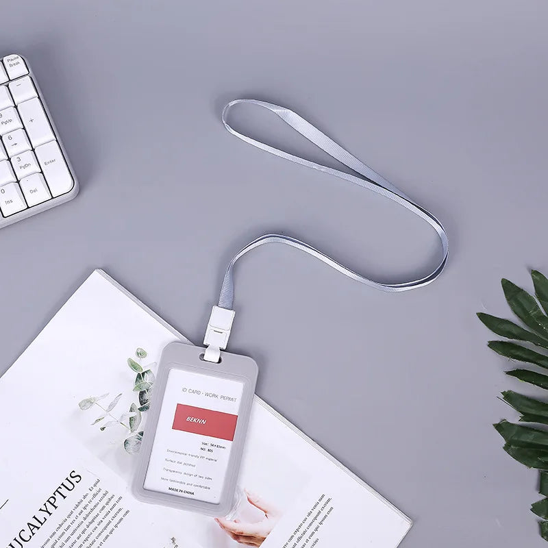 Lanyard Card Covers Women Men Work Permit Holder Credit Card Holder Neck Strap Students Kids Bus Cards Case ID Card Holder