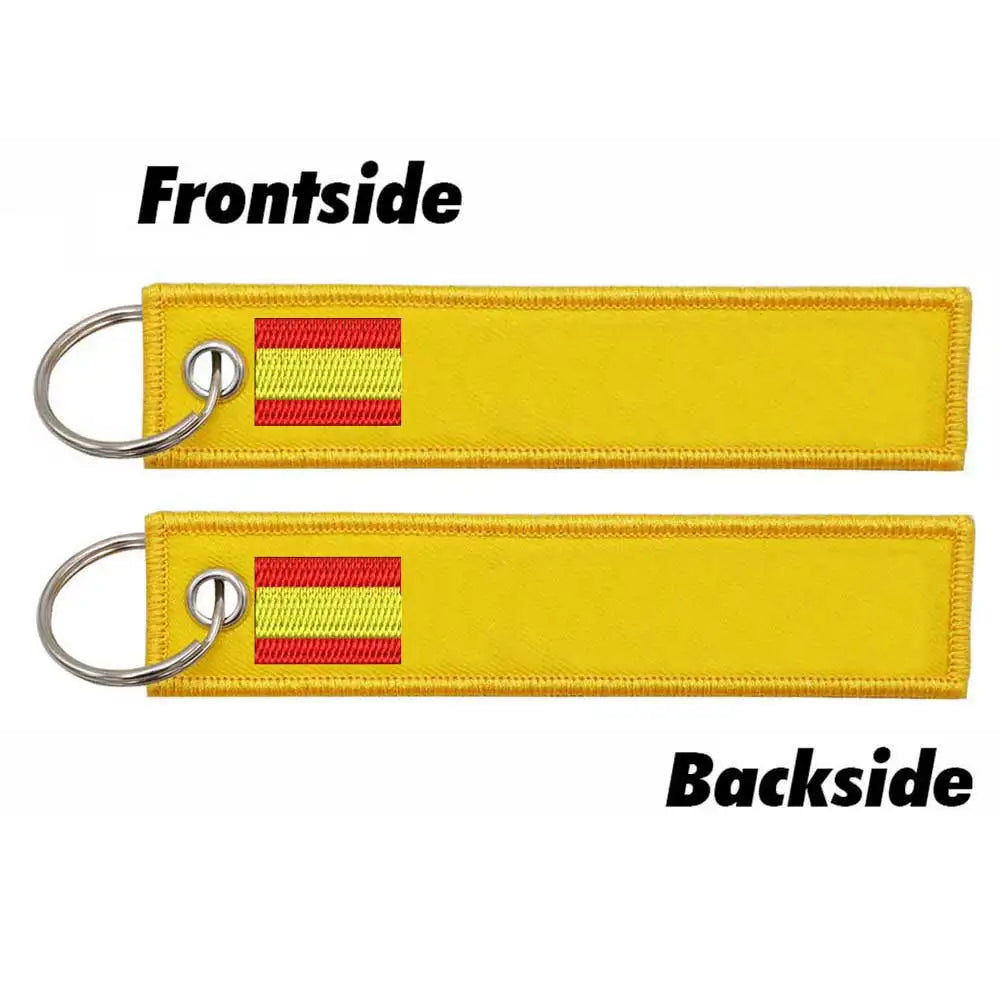 Personalized Keychain Customize Text Tag Double Sided Military Flag Embroidery for Motorcycles Cars ATV Scooters