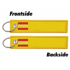 Personalized Keychain Customize Text Tag Double Sided Military Flag Embroidery for Motorcycles Cars ATV Scooters