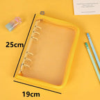 A5 Binder Cute Transparent Binder Notebook Filing Cabinet A5 Ring Pockets Leaf Filing Cabinet A5 Macaron Binder HYJ02