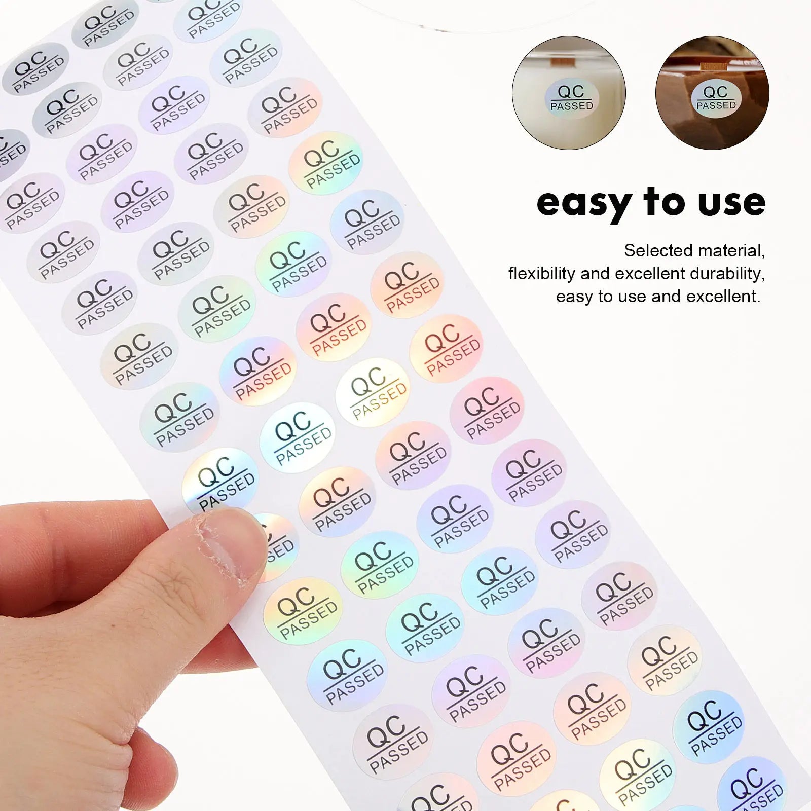 5Sheets Qc Passed Stickers Warehouse Tested Labels Adhesive Status Tags Quality Inspection Stickers Shipping Quality Test