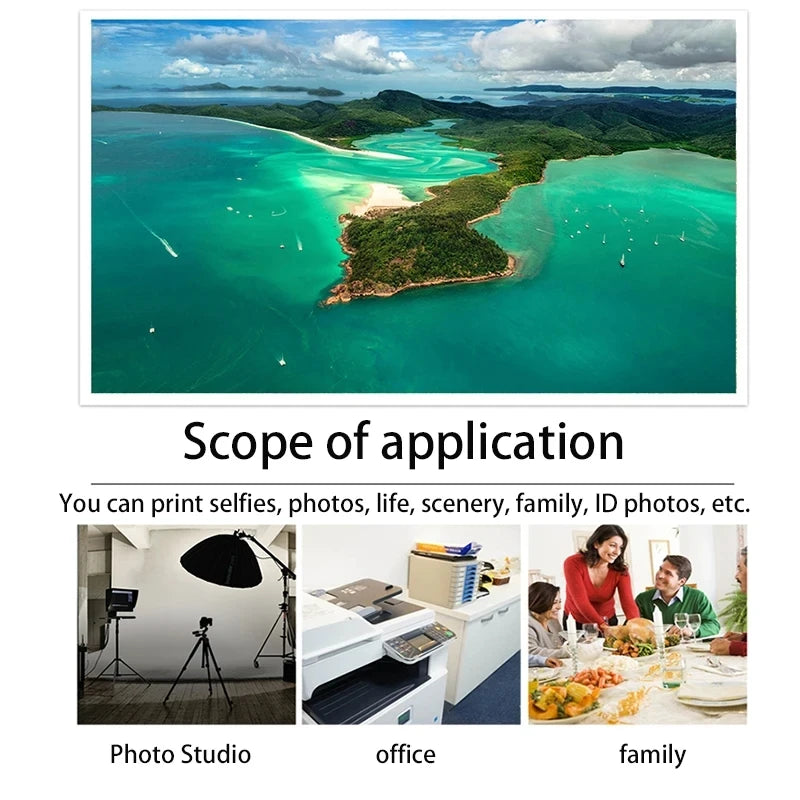 A4 100 Sheets Glossy Photo Paper 8.27 * 11.69 Inch 160gsm 120g High Gloss Quick Dry for Canon Epson HP Color Inkjet Printer