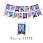 Themed Birthday Party Supplies Disposable Cup Plate Paper Tablecloths Banners Candy Bags Cake Decorations Baby Christening