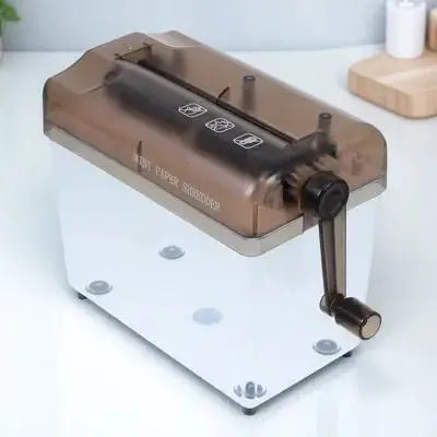 Mini Paper Shredder Manual Hand Shredder for A4 Paper Documents Desktop Cutter Strip Document Cutting Tool for Office Home Use