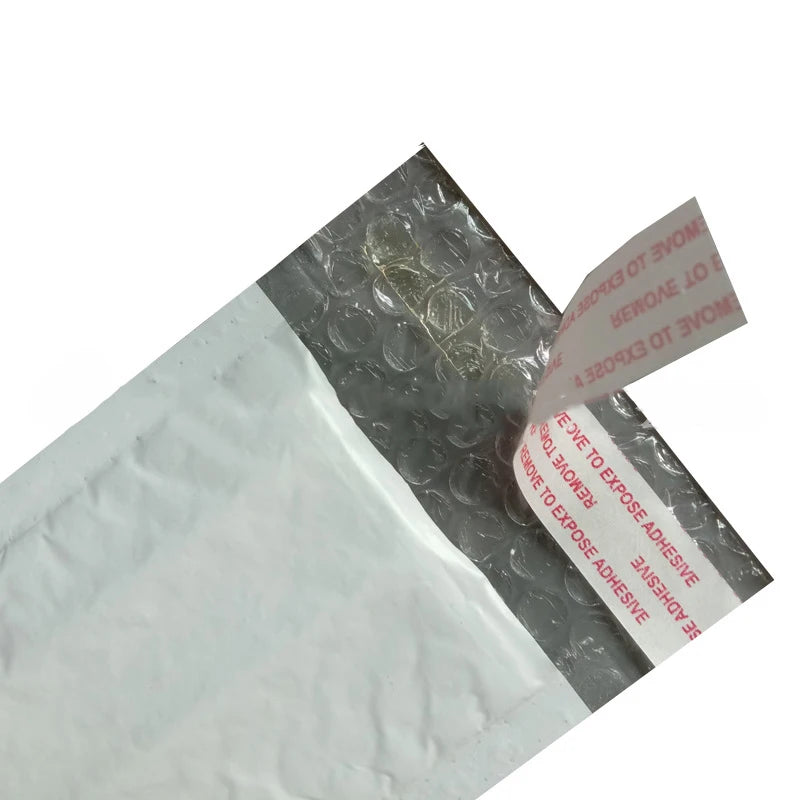 10Pcs Long Strip Bubble Bag Composite Pearl Film Bubble Envelope White Plastic Packing Courier Bags Waterproof Padded Envelopes