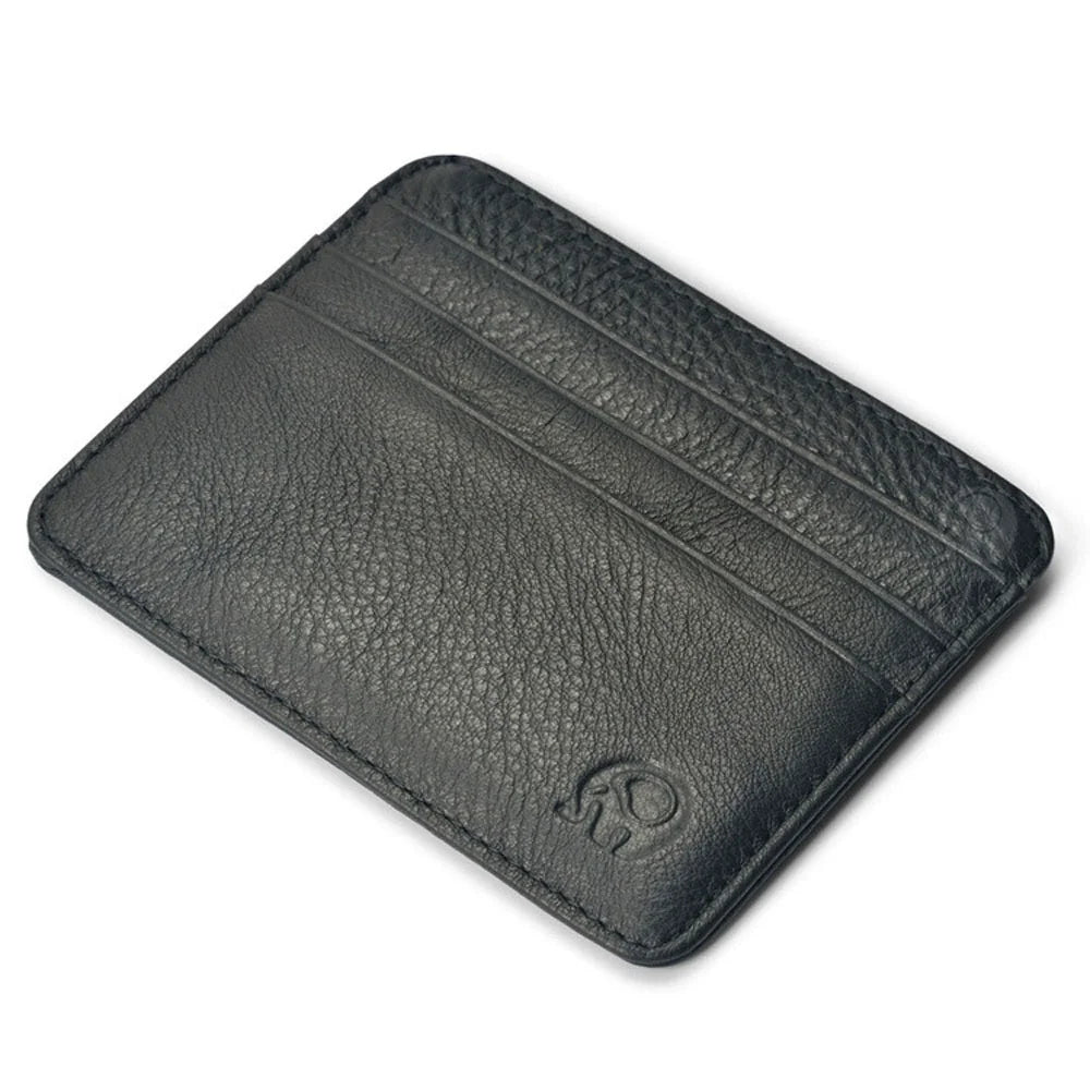 New Thin Genuine Leather Mini Wallet Slim Bank Credit Card Holder Men's Business Small ID Case for Man Purse 6 Slots Cardholder