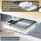 Hidden Under Desk Drawer Storage Office Organizer Desk Self Adhesive Drawers Plastic Undertable Accessories Storage Box Drawe