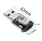 Type C Adapte USB 3.2  OTG Fast Charging 120W 10GB High Speed Data Audio Transfer For PC Tablet