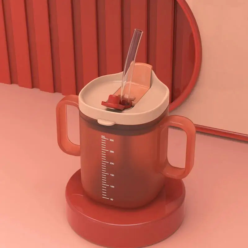 Adult Sippy Cup with Lid and Straw Plastic Mug Drinking Cup Disabled Elderly Spill Proof Dysphagia Cup Parkinsons Aids Living
