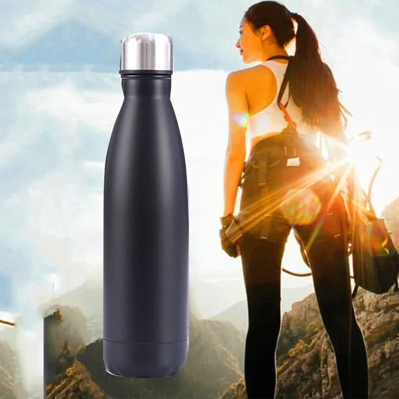 500/750ml Stainless Steel Thermos Cup Double-wall Thermal Insulation Vacuum Flasks Bottle Insulated Coffee Cup Outdoor