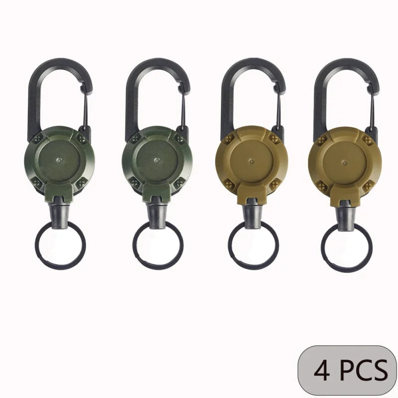 2/4/8pcs Outdoor Retractable Keychain Heavy Duty Carabiner Badge Holder Retractable ID Badge Clip Reel Key Chain for Fishing