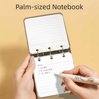 Multi-functional 3-Ring Binder Loose-Leaf Notebook PU Leather Cover Portable Notepad Refillable Memo Pad School Office Supplies