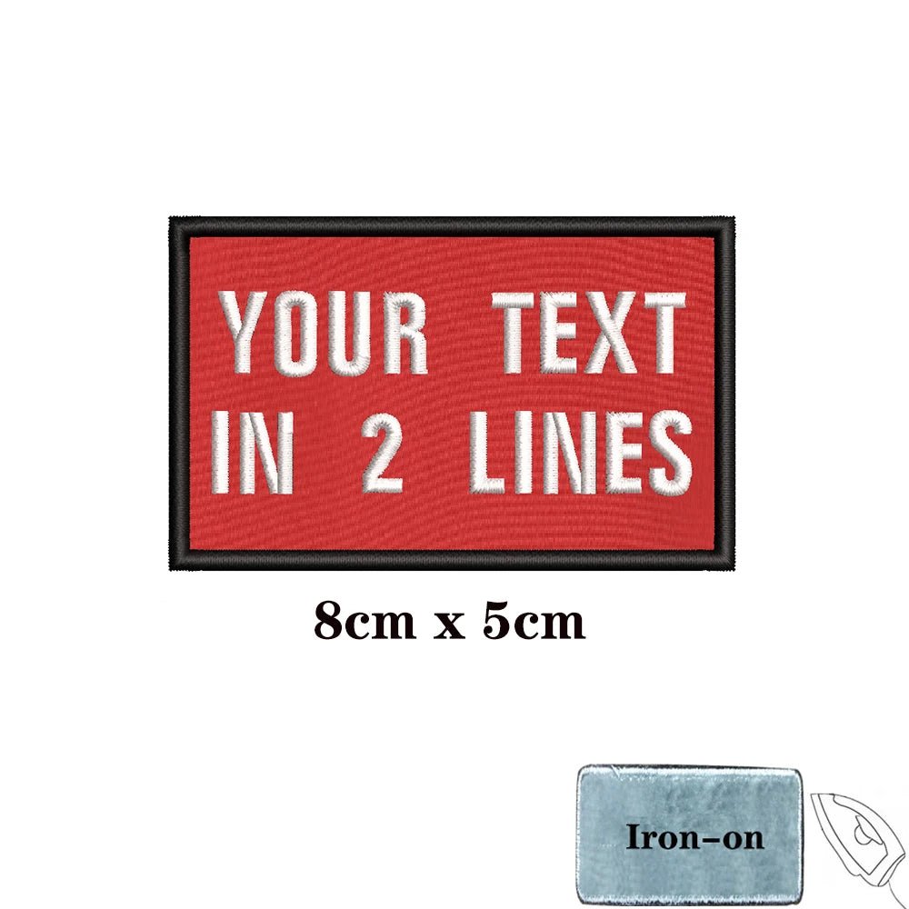 1PC Custom Personalized Name number Patch Stripes Badge tags chevrons Armband Iron On Or Hook Loop embroidered red