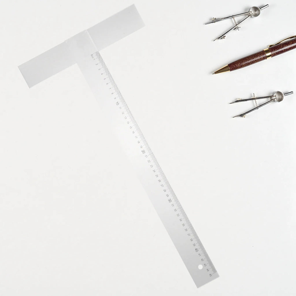 T Ruler 18 Inch Sturdy Crafting Square Lightweight Drafting Parallel Woodworking Measuring Tool Portable Precision Carpenter