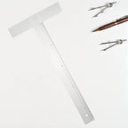 T Ruler 18 Inch Sturdy Crafting Square Lightweight Drafting Parallel Woodworking Measuring Tool Portable Precision Carpenter