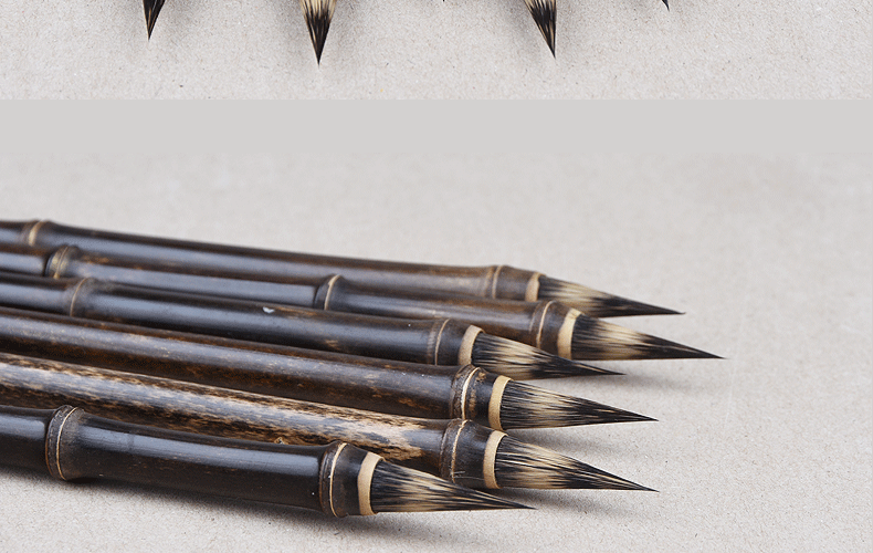 Luxurious Rabbit Mixed Hair Chinese Calligraphy Brush Pen Ancient Bamboo Small Regular Script Writing Drawing Brush Stationery