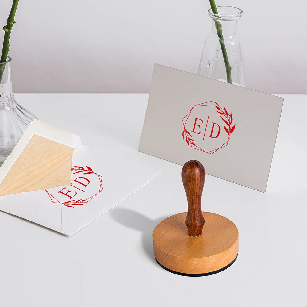 Personalized Wedding Stamp Wood Block Rubber Stamps Small Business Company Branding Stamp Custom Packaging Seal