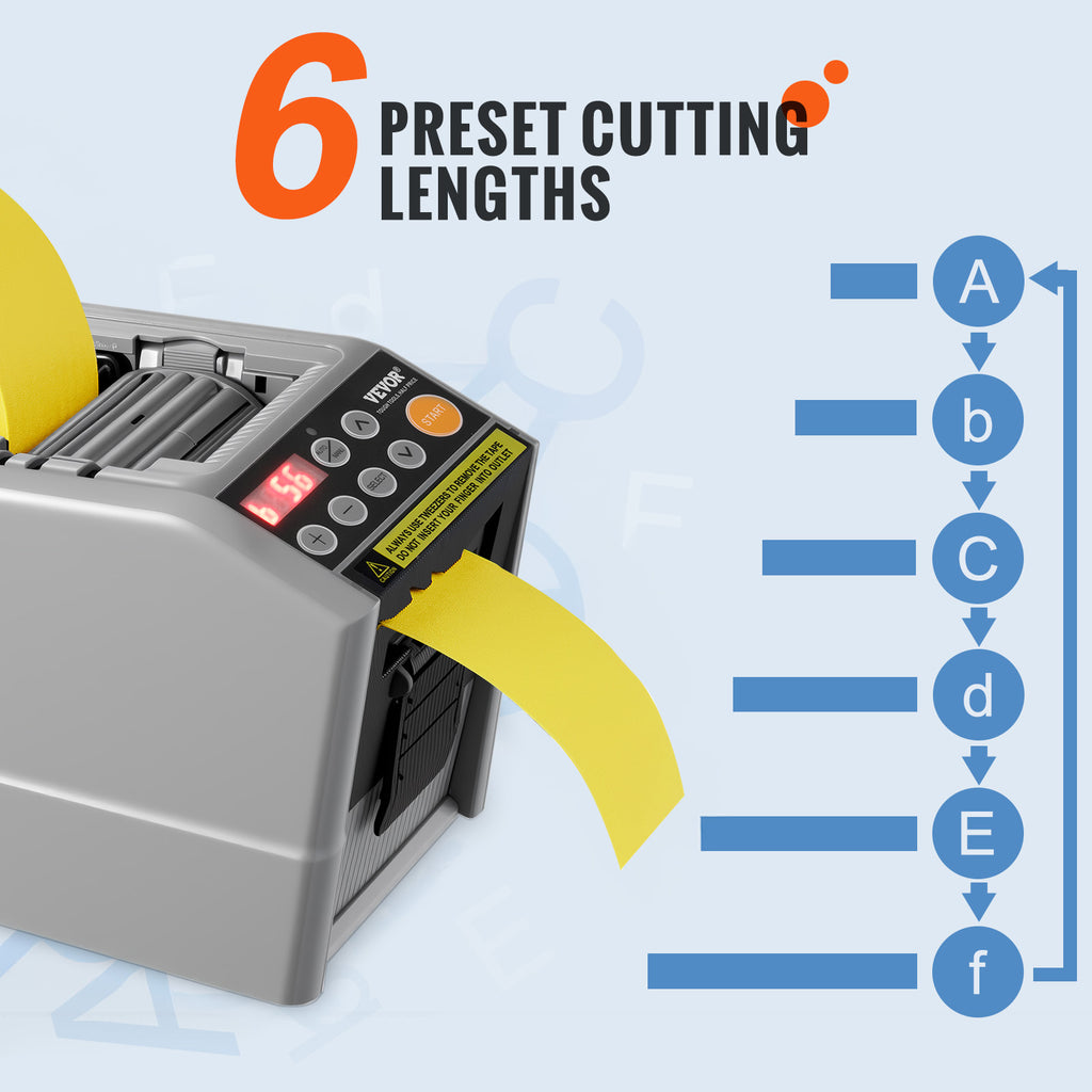 SucceBuy ZCUT-9 Automatic Tape Cutting Machine Paper Slitting Dispenser 6-60mm Adhesive Electric Tape Cutter for Product Package