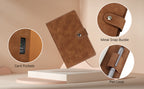 New Leather A5 Binder 6 Ring Binder Notebook - PU Leather Refillable Notebook with Binder Pockets, Dividers, Refill Paper