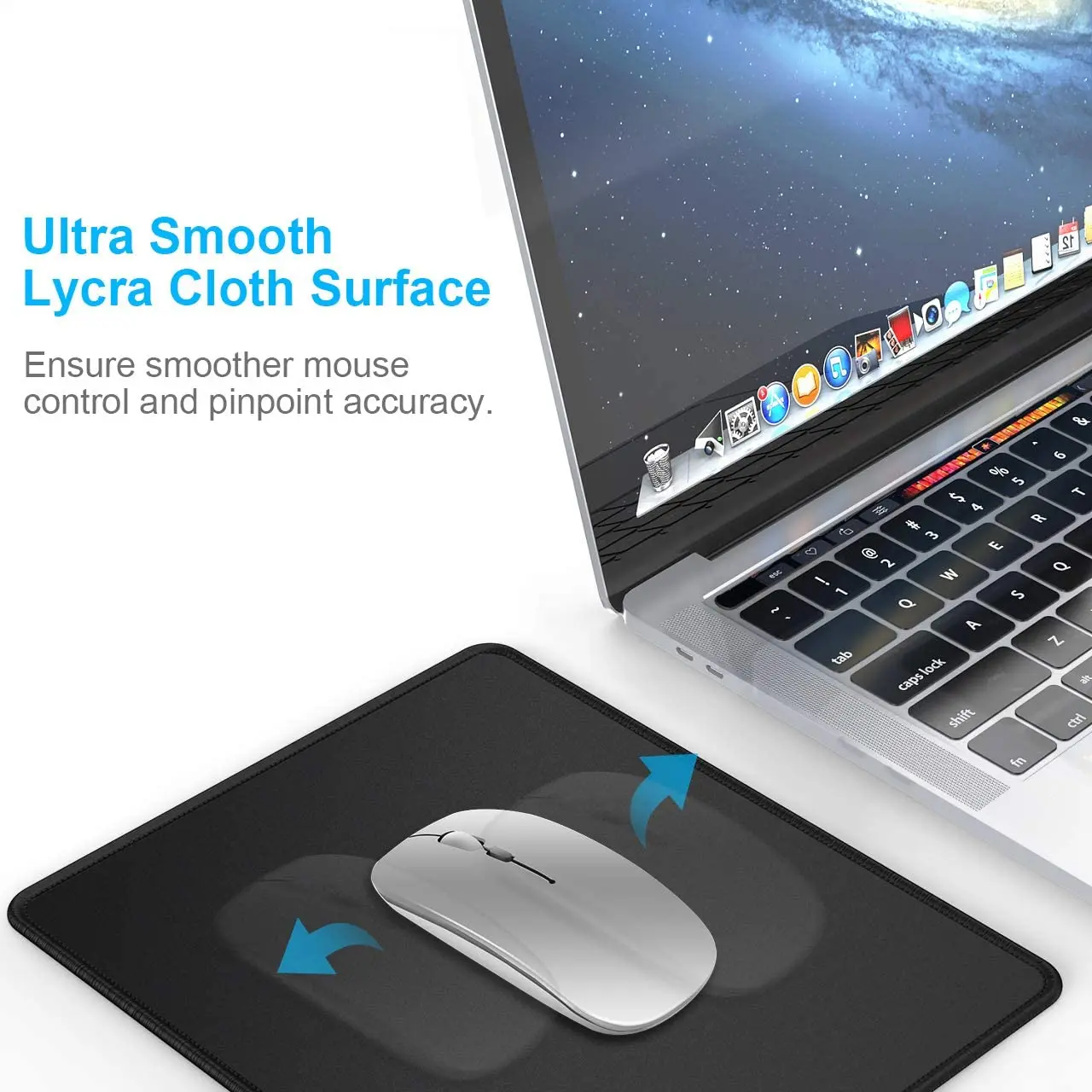 All Black Mouse Game Pad, Size 25x21cm, Non Sliding Rubber Mouse Base Pad, Textured Premium Mouse Pad