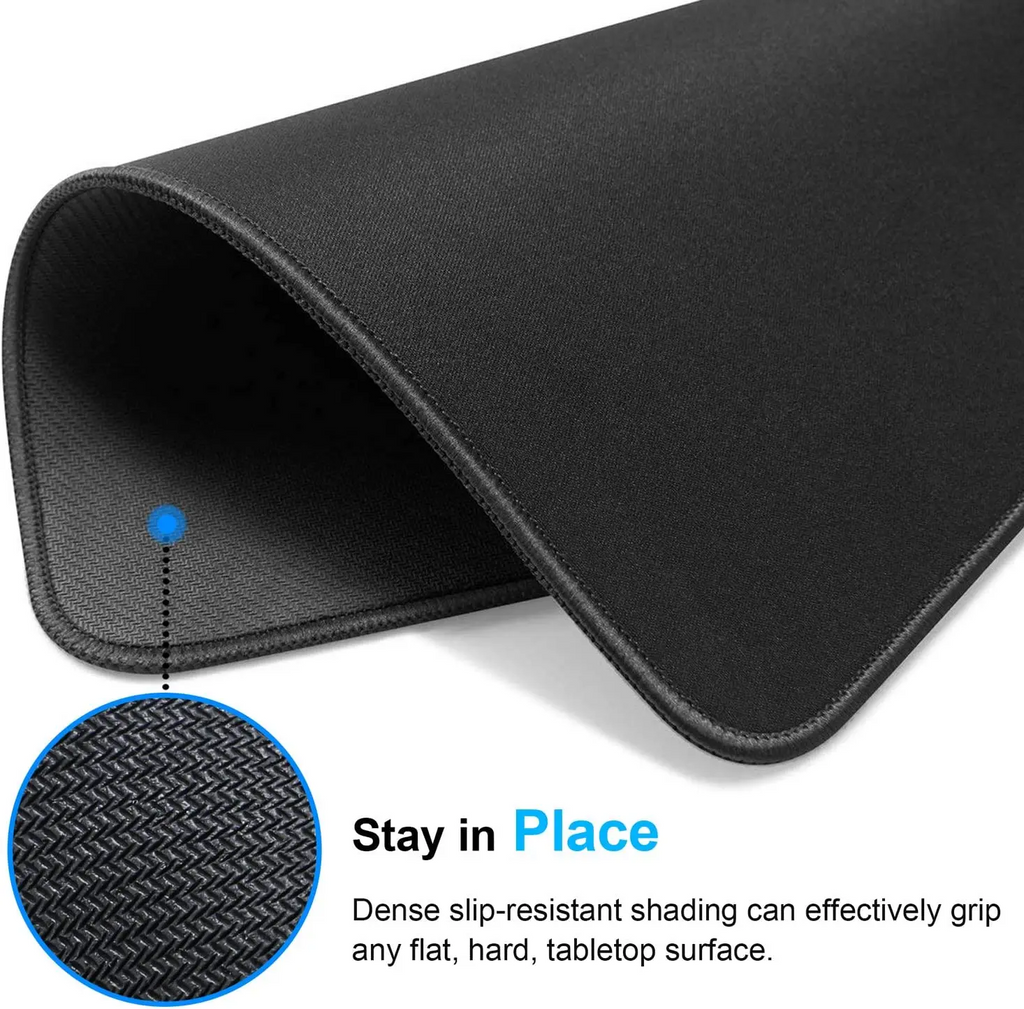 All Black Mouse Game Pad, Size 25x21cm, Non Sliding Rubber Mouse Base Pad, Textured Premium Mouse Pad
