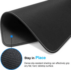 All Black Mouse Game Pad, Size 25x21cm, Non Sliding Rubber Mouse Base Pad, Textured Premium Mouse Pad