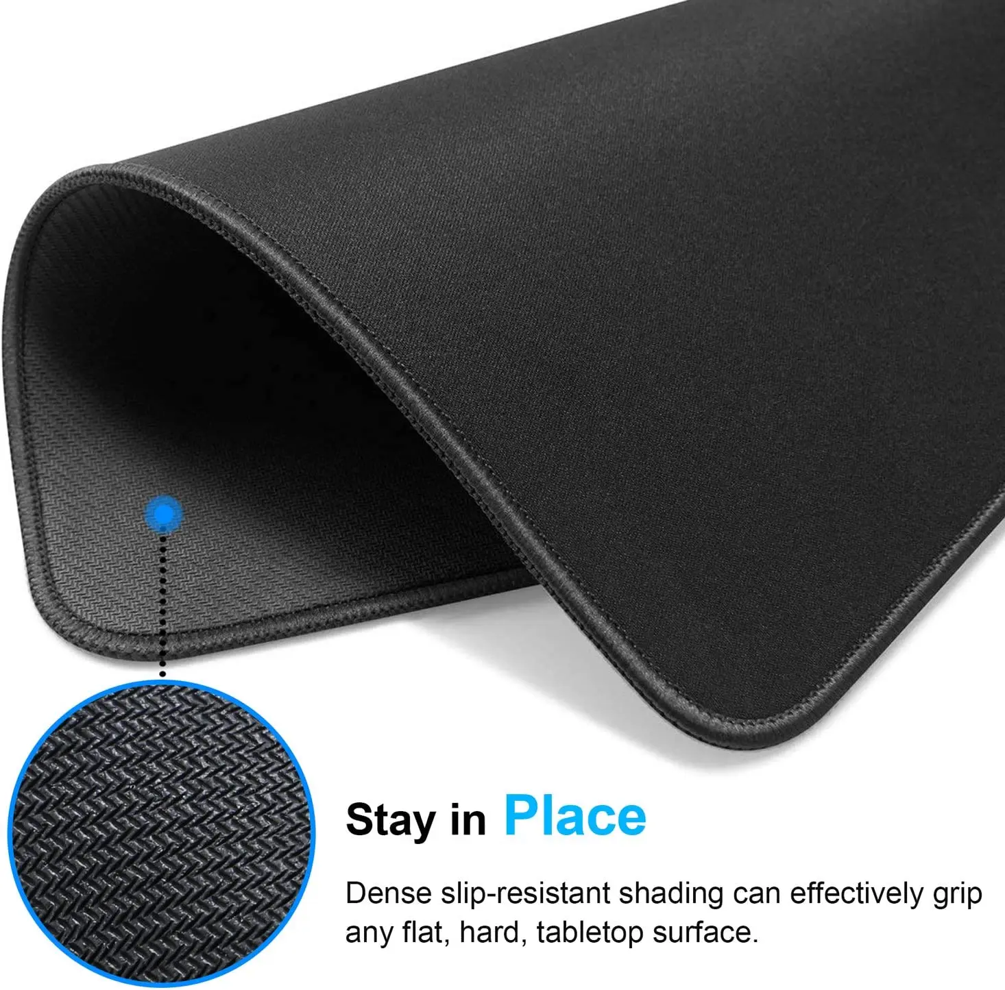 All Black Mouse Game Pad, Size 25x21cm, Non Sliding Rubber Mouse Base Pad, Textured Premium Mouse Pad
