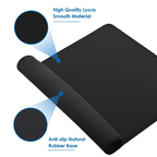 All Black Mouse Game Pad, Size 25x21cm, Non Sliding Rubber Mouse Base Pad, Textured Premium Mouse Pad