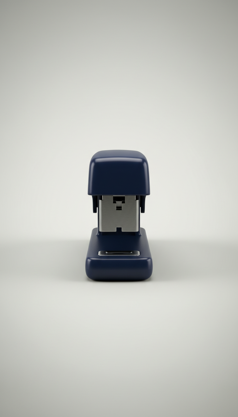 Navy Metal Stapler with Weighted Base