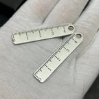 High Quality Portable Stainless Steel Mini Ruler Anti Lost Small Size Metal Ruler Keychain Mini Straight Ruler School Supplies