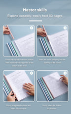 5pc/set A4 Transparent Folder Thickened Plastic Folder File Waterproof Test Paper Storage Bag Office Document Classification Bag
