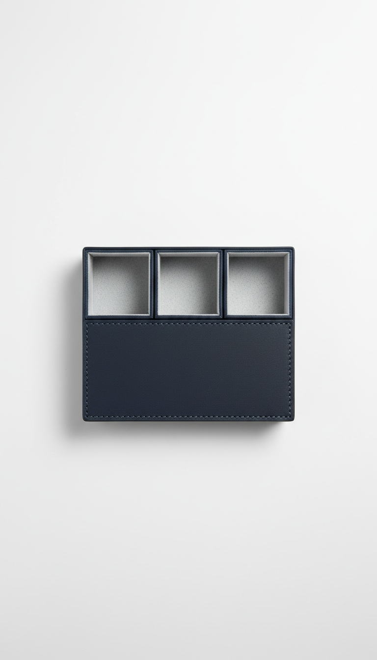 Executive leather desk organizer tray