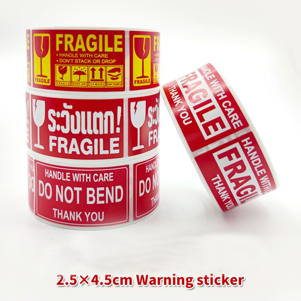 60/250pcs Fragile Warning Label Sticker Please Handle With Care For Goods Shipping Express Label Packaging Warning Sign Tag