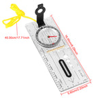 Compass Map Scale Ruler Multifunctional Survival Guiding Tool Folding Drawing waterproof for Outdoor Hiking Camping Survival