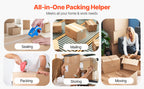 SucceBuy 1.5in Core 6 Rolls Clear Packing Tape with Dispenser 2.7 Mil Shipping Tape Designed for Moving Boxes Storage Mailing