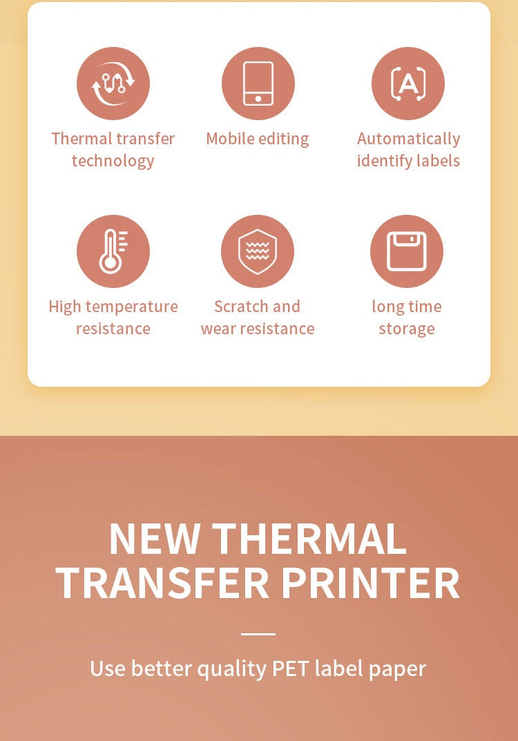 NIIMBOT B18 Color Label Printer, Wireless Bluetooth Connection, Portable,Mobile Editing,Support Color Printing Rechargeable