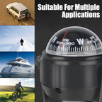 With Electronic LED Light Nautical Compass Waterproof 12V LC550 Navigation Positioning 360°rotating Boat Compass