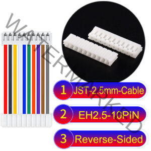 JST EH2.5 10-Pin Reverse-Side-Head 2.5mm PVC Cable