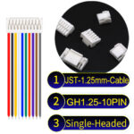 JST GH1.25mm 10-Pin Single-Headed 28AWG PVC Cable