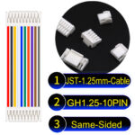 JST GH1.25mm 10-Pin Same-Side-Head 28AWG PVC Cable