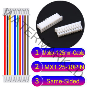 Molex MX1.25mm Picoblade 10-Pin Same-Side-Head 28AWG UL1571 Cable