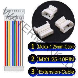 Molex MX1.25mm Picoblade 10-Pin Male Female Extension Cable 28AWG UL1571 Cable