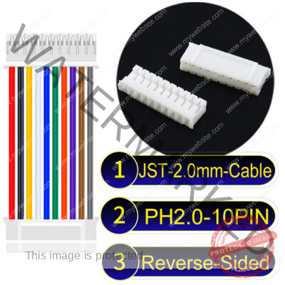 JST 2.0mm PH2.0 10Pin Reverse-Side-Head Cable