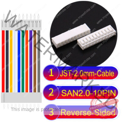 JST 2.0mm SAN2.0 10Pin Reverse-Side-Head Cable